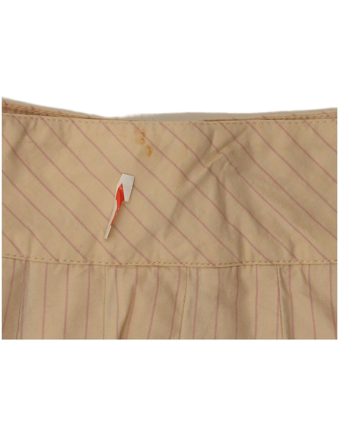 Zara Mujer Mini Falda Cruzada Mediana W28 Algodón A Rayas Beige