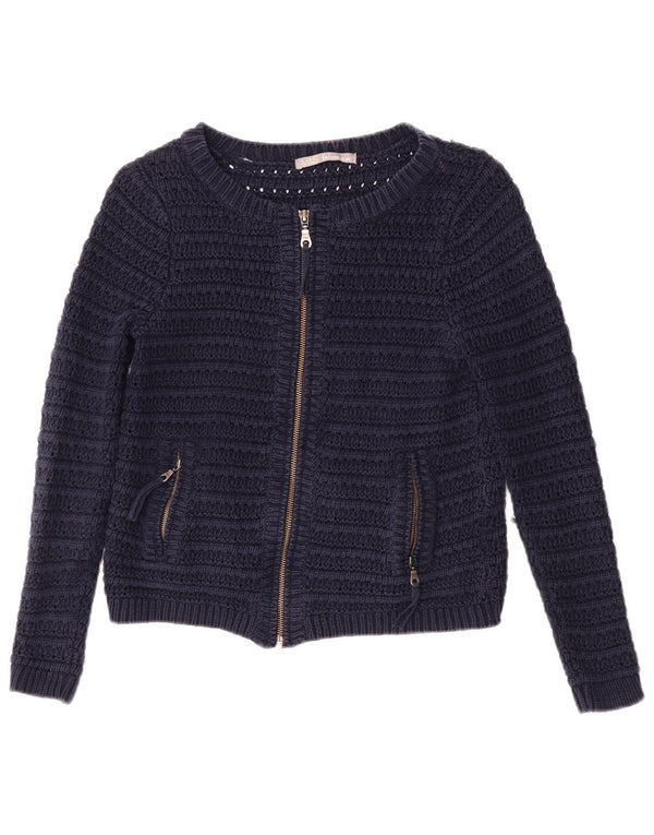Marks & Spencer Suéter tipo cárdigan corto para mujer Reino Unido 8 Pequeño Algodón azul marino