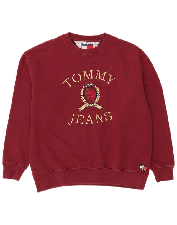 Tommy Hilfiger Sudadera Gráfica para Hombre Jumper Medium Borgoña Algodón