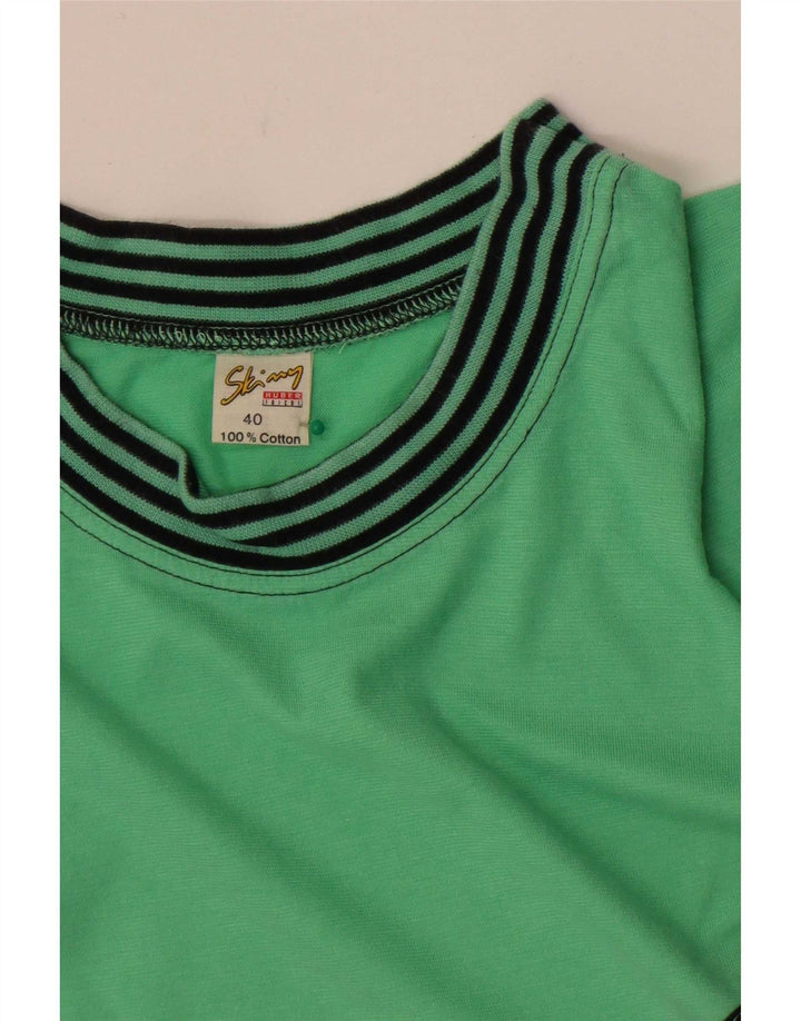 Huber Sudadera tipo jersey para mujer EU 40 Verde medio Colorblock Retro