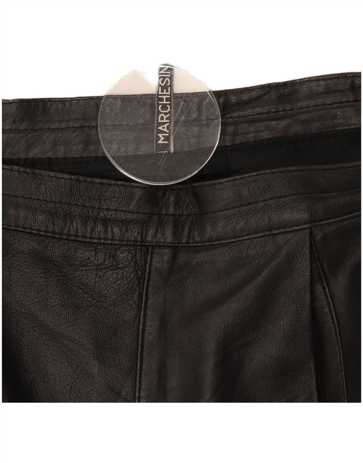 Falda de cuero vintage para mujer W28 Negro medio