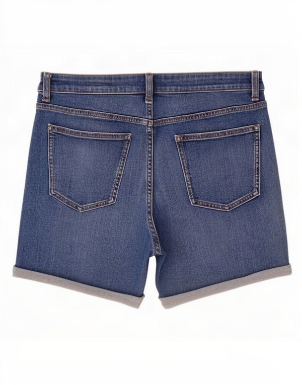 Marks & Spencer Pantalones cortos vaqueros Boyfriend para mujer UK 12 Medium W30 Algodón azul