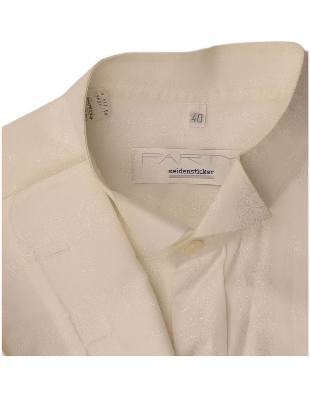 Seidensticker Camisa formal para hombre Talla 40 Algodón floral blanco mediano