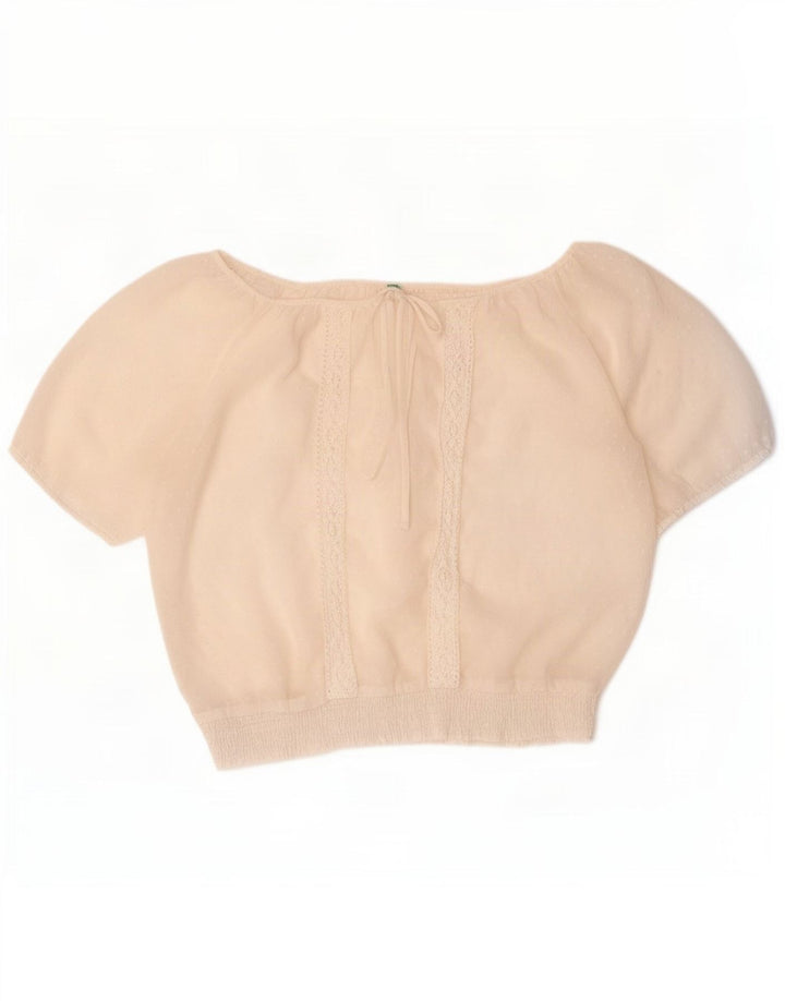 Benetton Blusa Extragrande Mujer UK 46 Large Blanco Roto