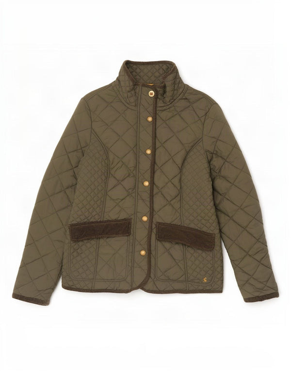 Chaqueta acolchada para mujer Joules UK 12 Algodón caqui mediano