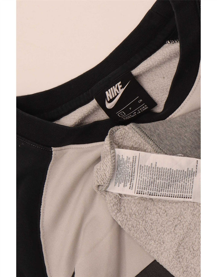 Nike Sudadera con gráfico y diseño tipo jersey de algodón color block en gris pequeño para hombre