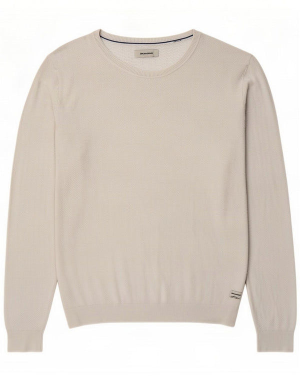 Jack & Jones Suéter tipo jersey con cuello redondo para hombre Blanco grande