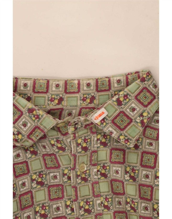 Camisa vintage para hombre talla 43 grande multicolor geométrica