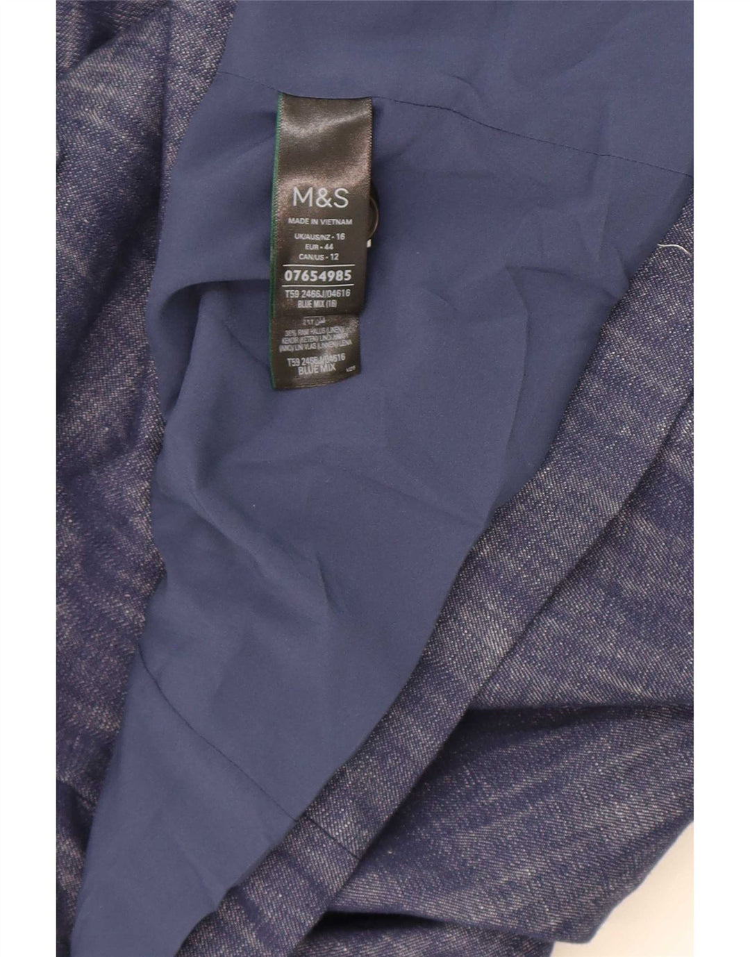 Marks & Spencer Chaqueta tipo blazer de 2 botones para mujer UK 46 Grande Algodón azul marino
