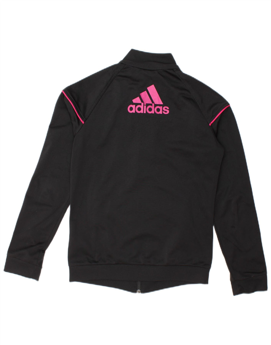 Adidas - Chaqueta de chándal gráfica para mujer, talla 8/10, poliéster negro pequeño