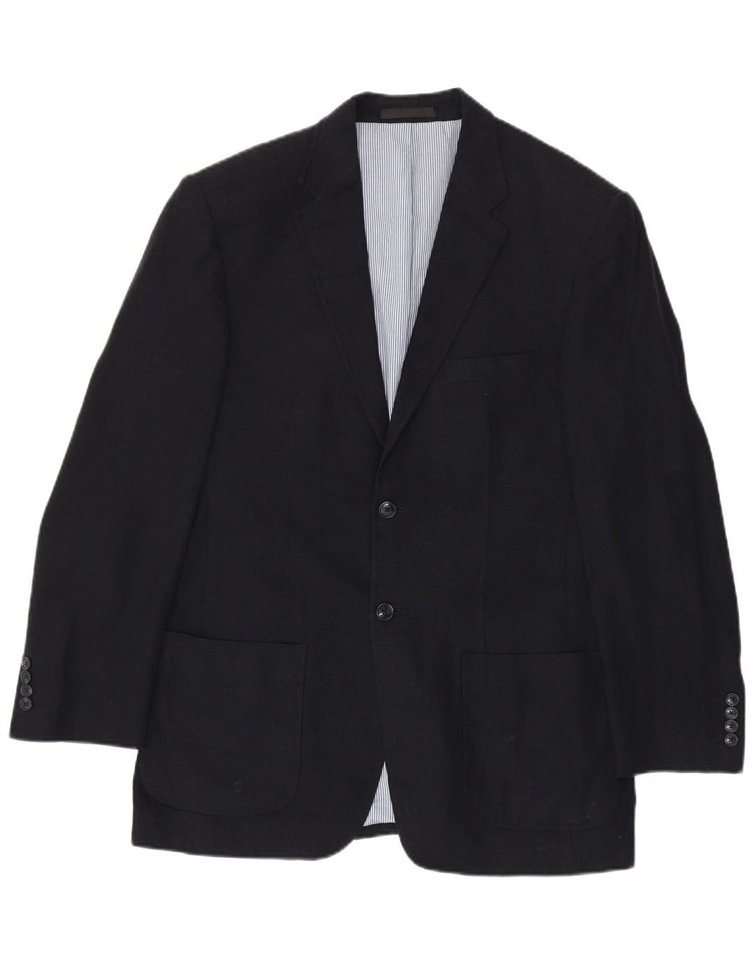 Marks & Spencer Chaqueta tipo blazer de 2 botones para hombre UK 38 Medium Navy Blue Linen