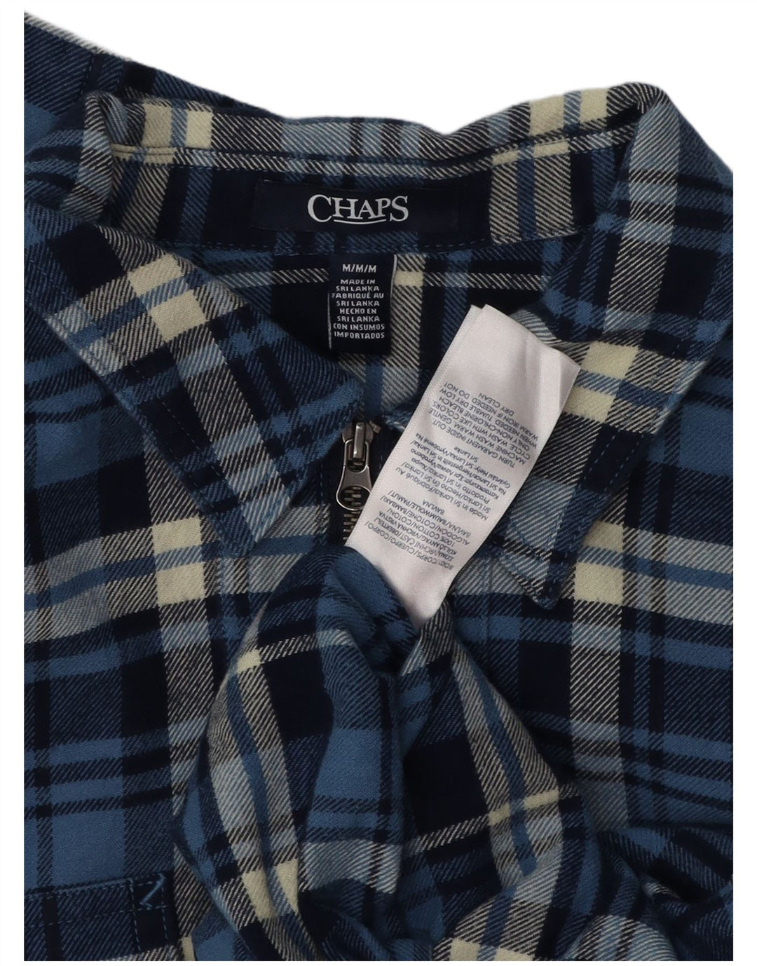 CHAPS Camisa tipo jersey de franela para mujer UK 14 Algodón a cuadros azul mediano