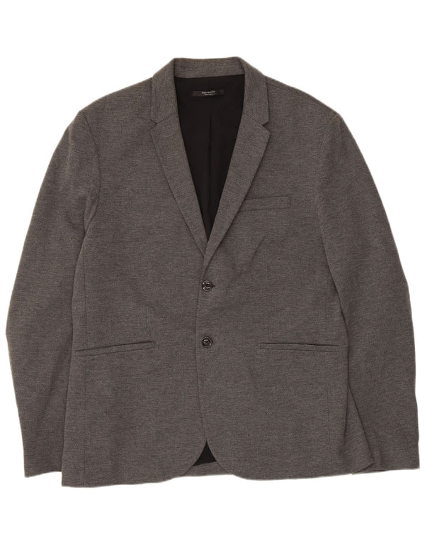 Vintage hombres 2 botones Blazer chaqueta Reino Unido 38 algodón gris medio