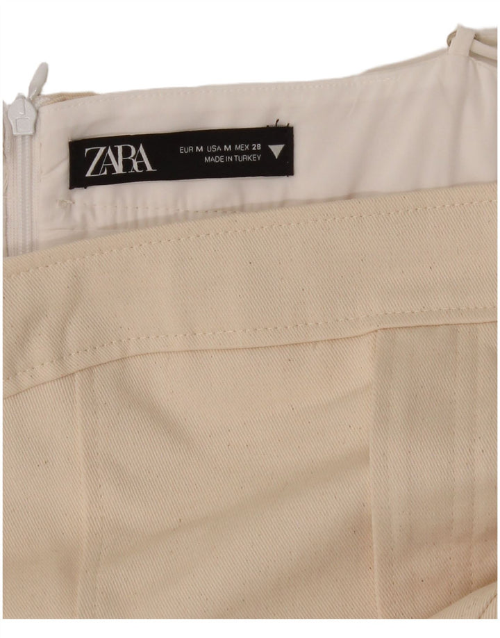 ZARA Womens Slip Dress UK 12 Medium Off White Cotton