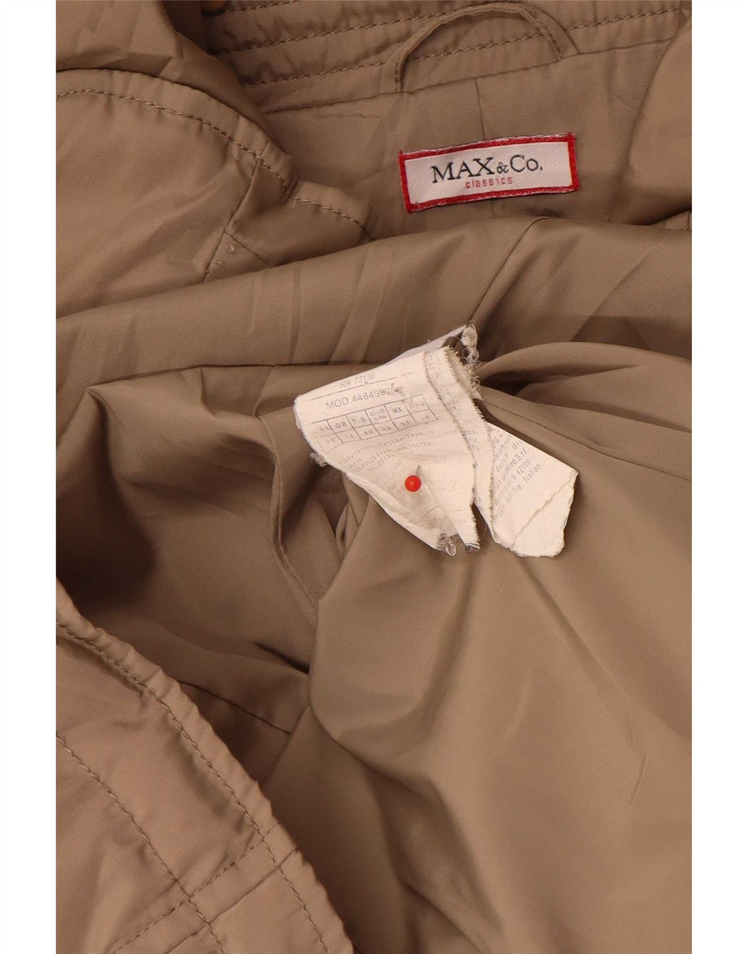 Max & Co. Chaqueta acolchada para mujer UK 40 Medio Beige Poliéster Clásico