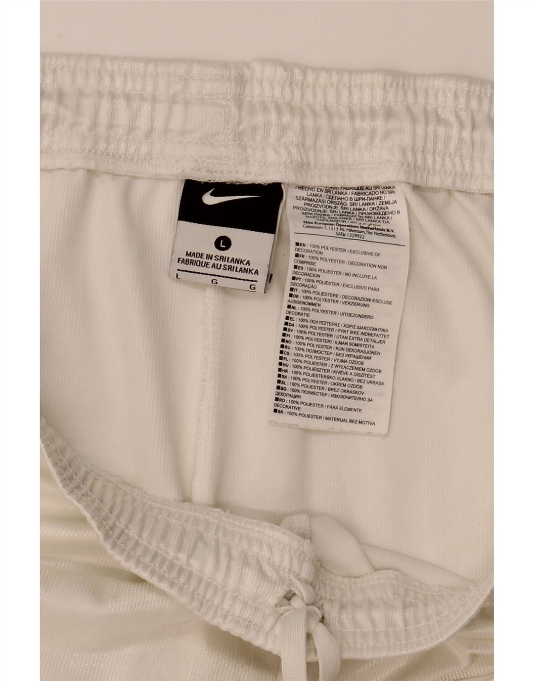 Nike - Pantalones cortos deportivos para hombre, poliéster blanco grande