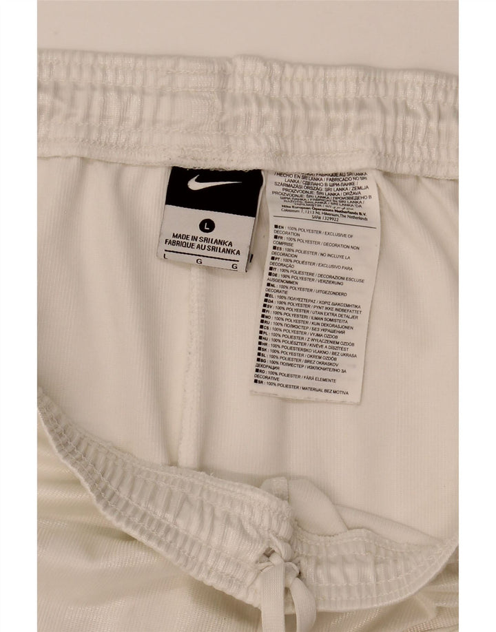 Nike - Pantalones cortos deportivos para hombre, poliéster blanco grande