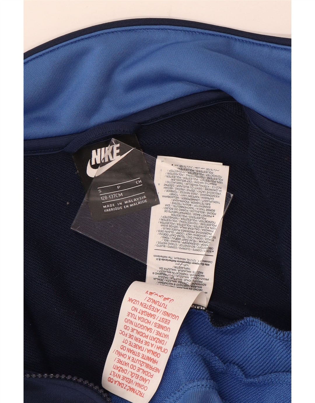 NIKE - Chaqueta de chándal para niños, 8-9 años, pequeña, color azul marino