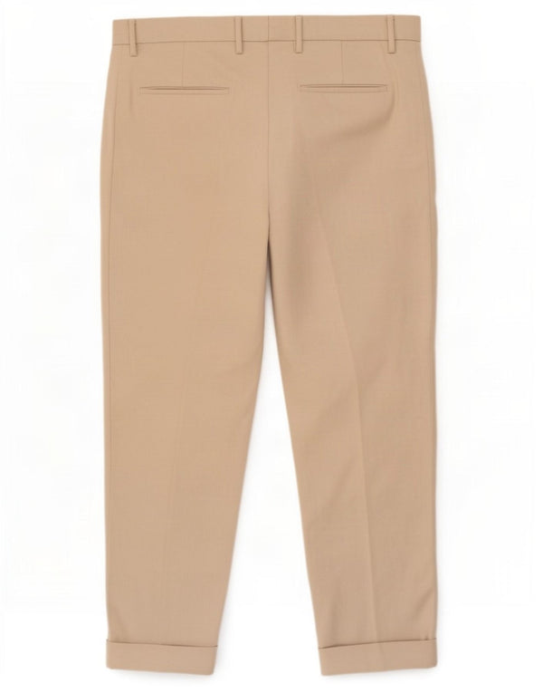 Zara Mens Pantalones Casuales Cónicos EU 44 Large W34 L29 Poliéster Beige