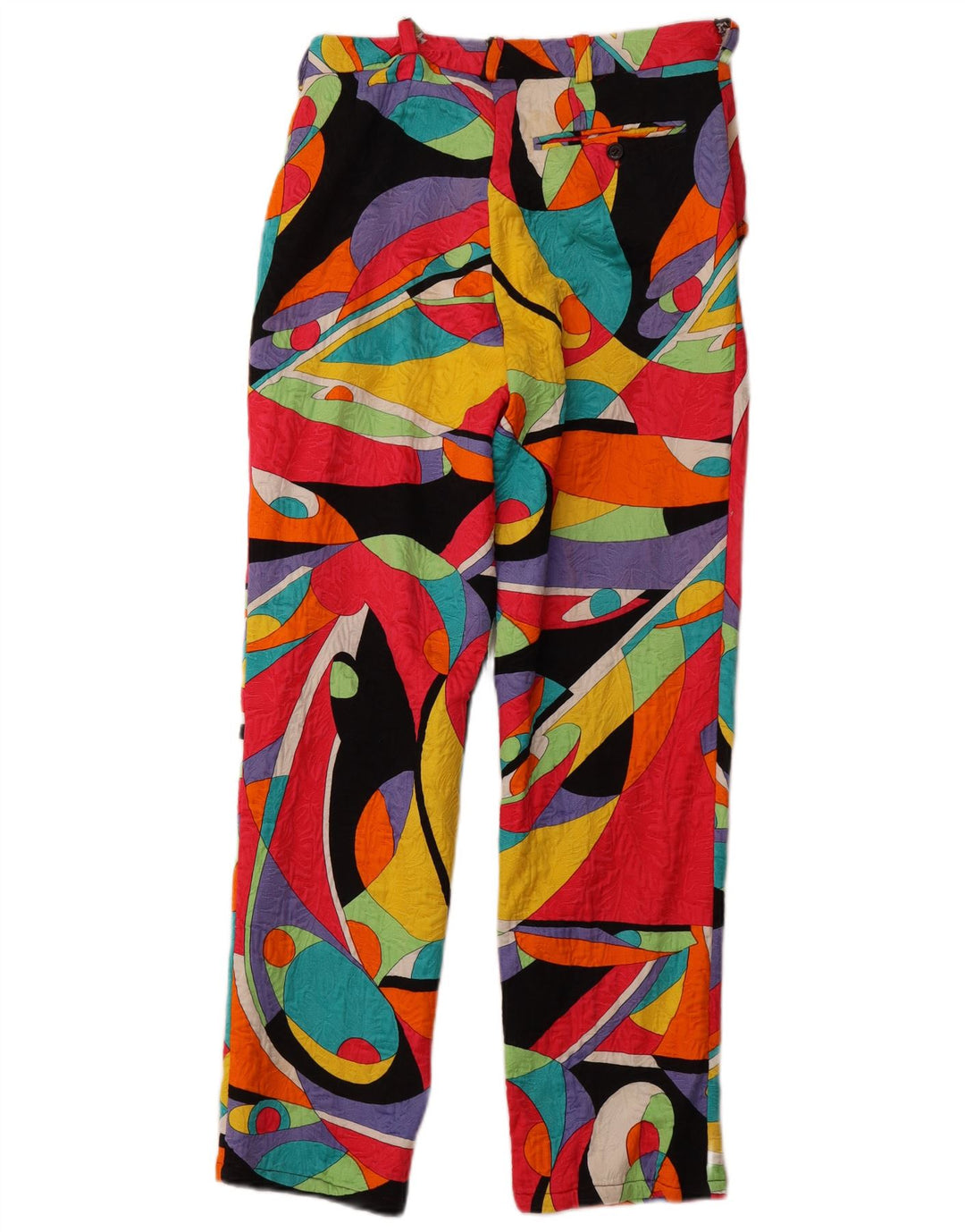 VINTAGE Pantalones chinos de cintura alta para mujer IT 46 Grande W30 L28 Multicolor