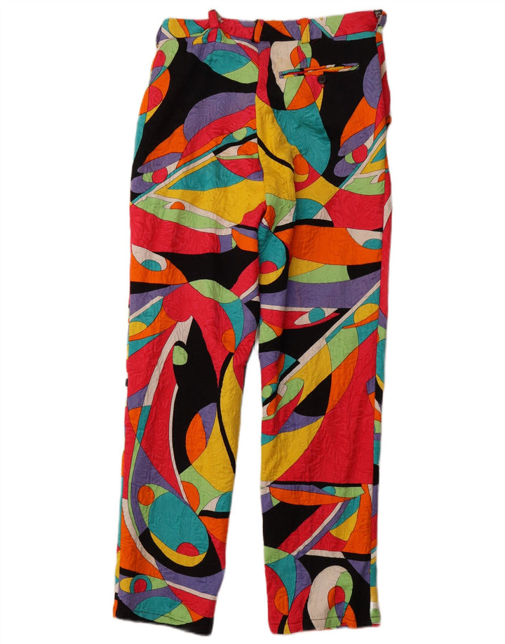 VINTAGE Pantalones chinos de cintura alta para mujer IT 46 Grande W30 L28 Multicolor