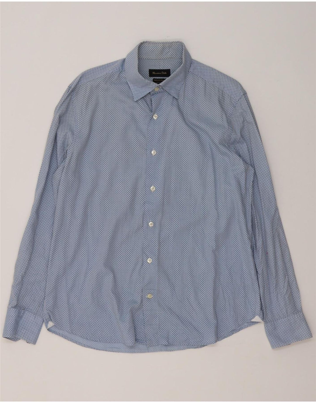 Camisa Massimo Dutti Hombre Talla 43 Grande Azul Manchada
