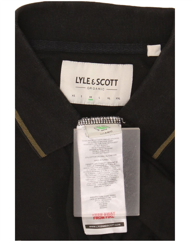 Lyle & Scott Polo para hombre de algodón negro mediano