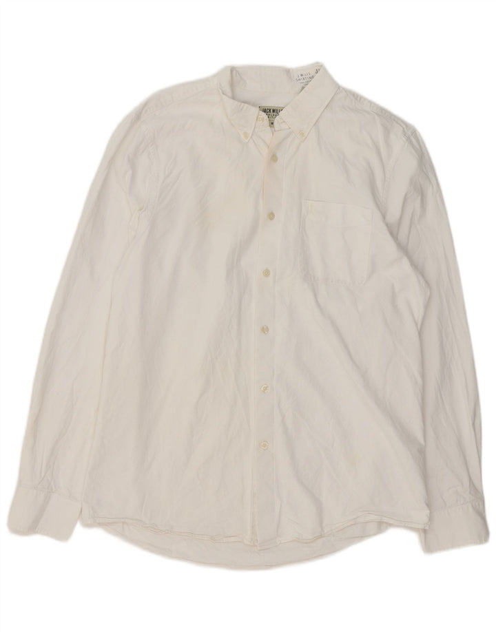 Camisa Jack Wills Hombre Mediana Algodón Blanco