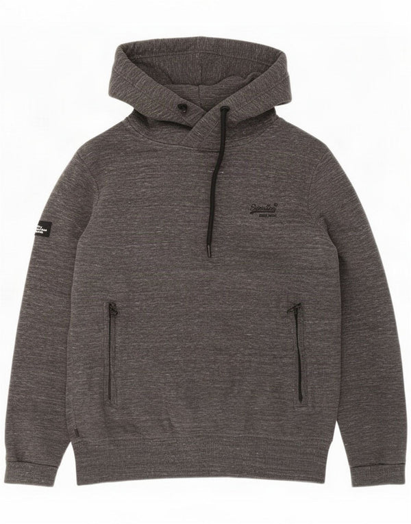 Superdry Jersey con capucha para hombre de algodón moteado gris grande