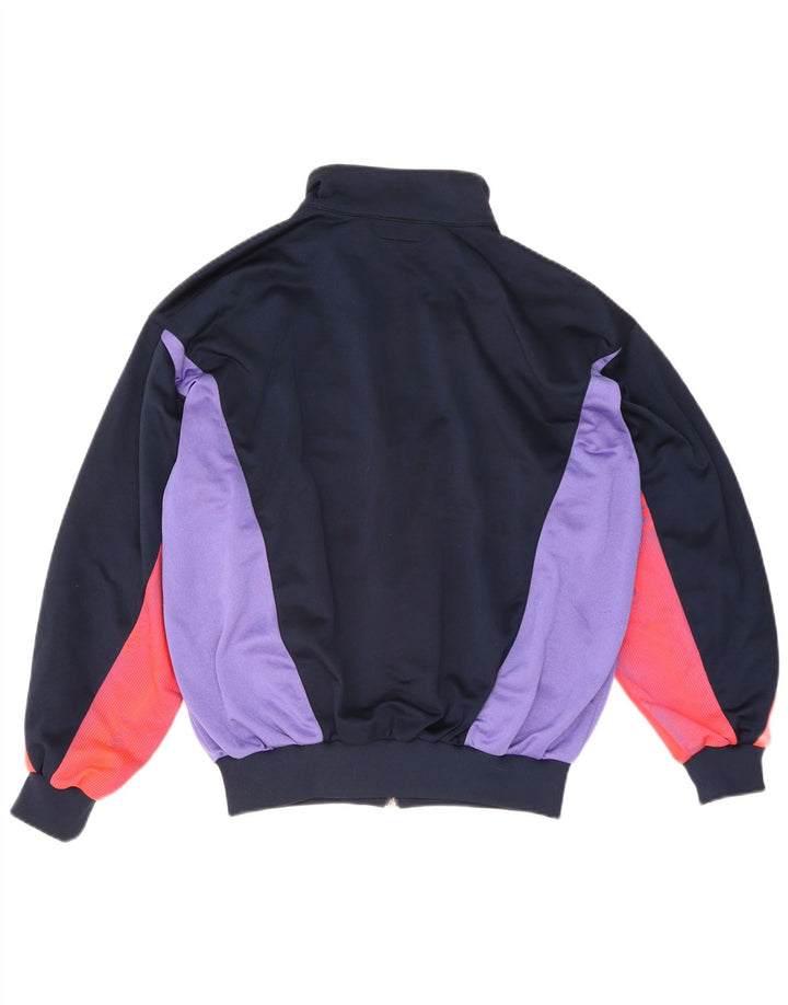 ASICS Chaqueta superior de chándal con gráfico para hombre IT 50 Medium Azul marino Colorblock
