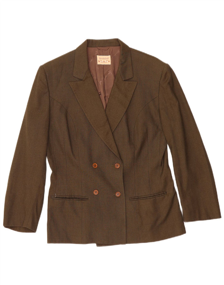 Brooksfield Chaqueta Blazer De Doble Botonadura Para Mujer IT 44 Viscosa Caqui Mediana