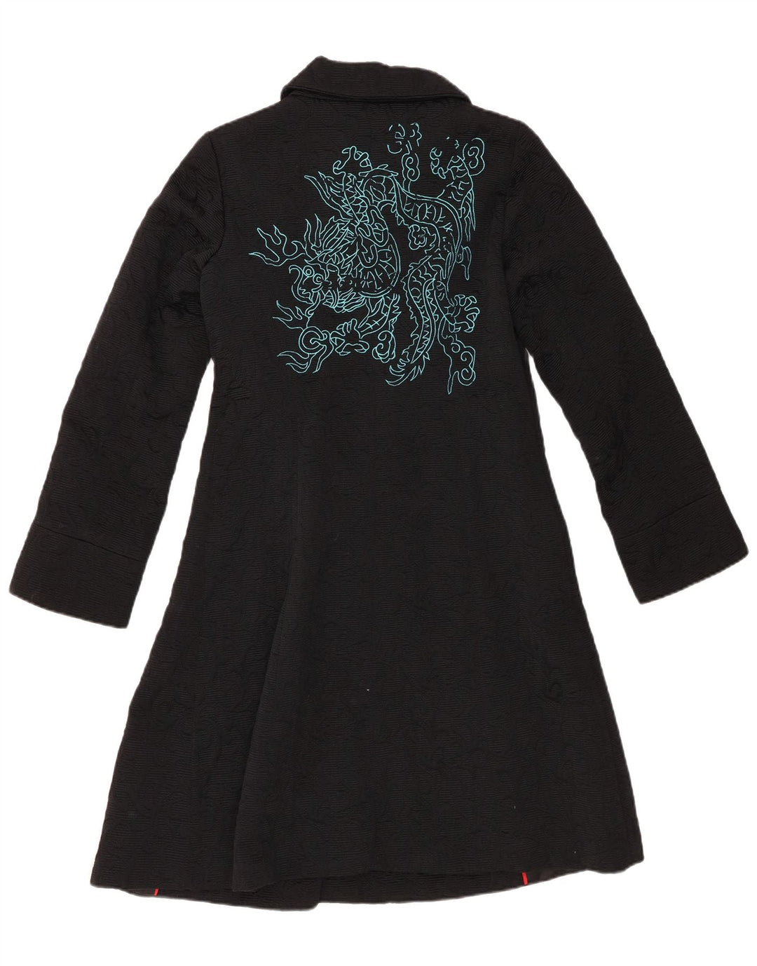 Abrigo Desigual Mujer EU 40 Algodón Geométrico Negro Medio
