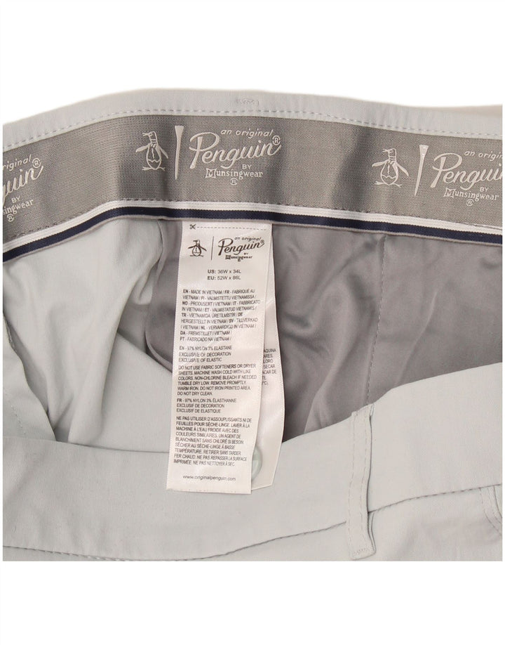 Pantalones chinos ajustados Penguin para hombre W36 L34 Nylon gris