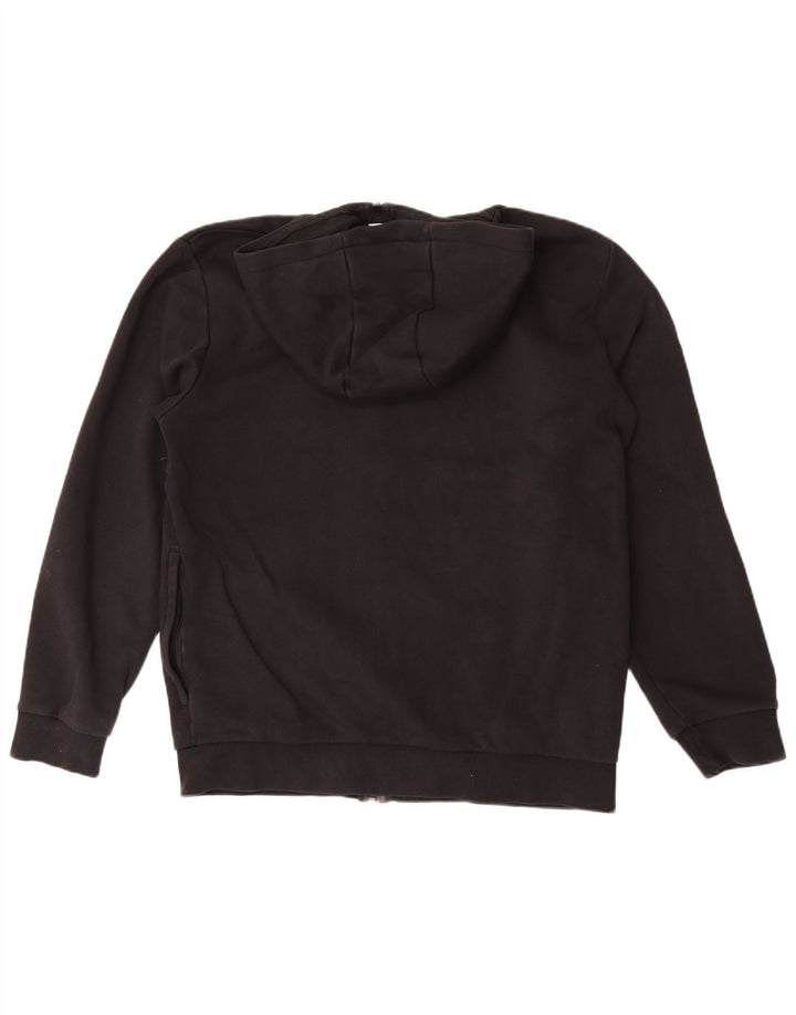 Adidas - Sudadera con capucha y cremallera para hombre, algodón negro mediano