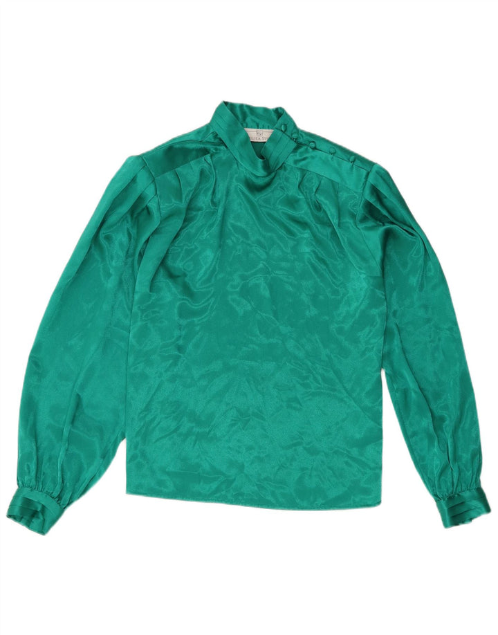 Chelsea Blusa de manga larga para mujer Top US 6 Poliéster verde medio