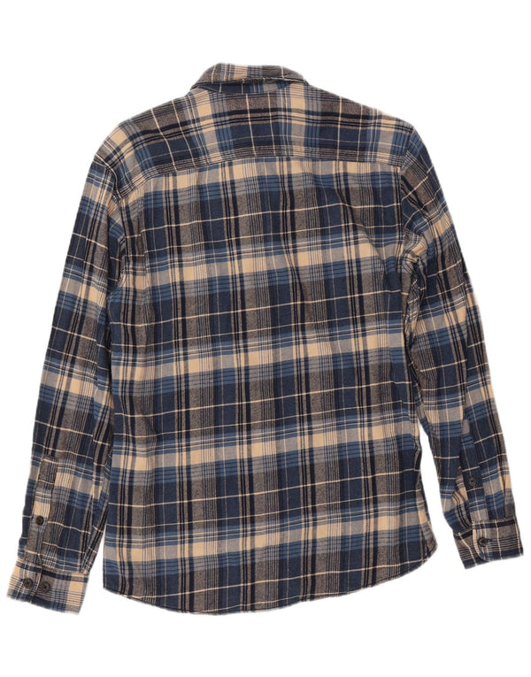 JACK & JONES Hombre Camisa De Franela Small Blue Check Cotton
