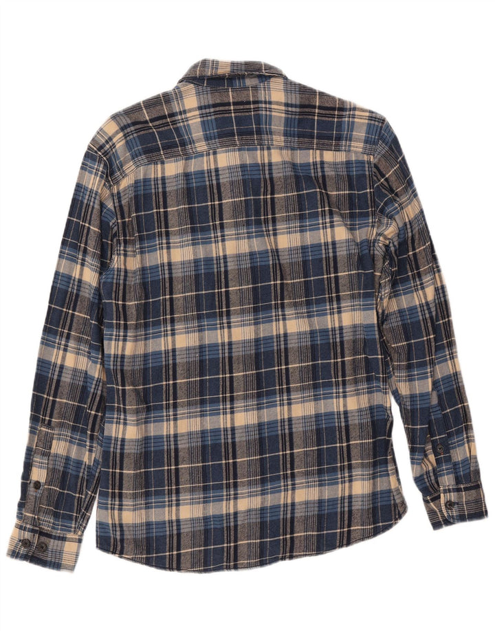 JACK & JONES Hombre Camisa De Franela Small Blue Check Cotton