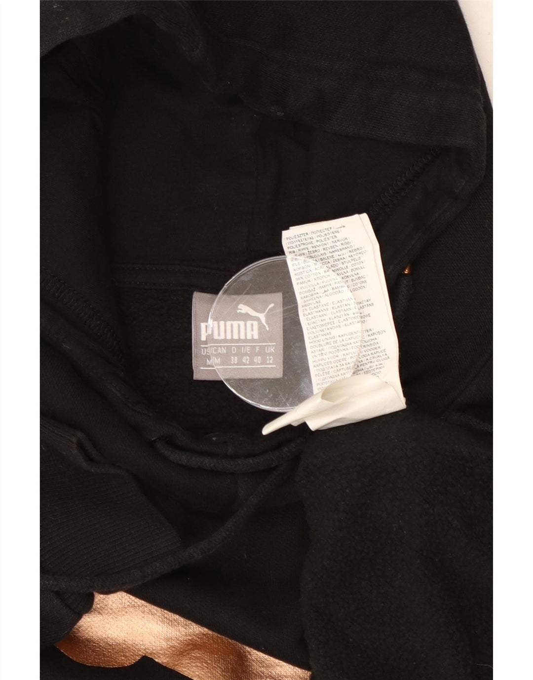 PUMA Jersey con capucha corta y gráfico extragrande para mujer UK 12 Medium Black