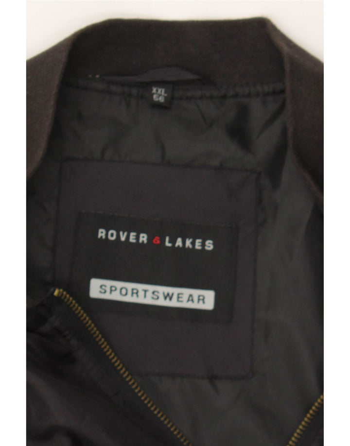 ROVER&LAKES Mens Bomber Jacket UK 44 2XL Black Vintage Rover&Lakes and Second-Hand Rover&Lakes from Messina Hembry 