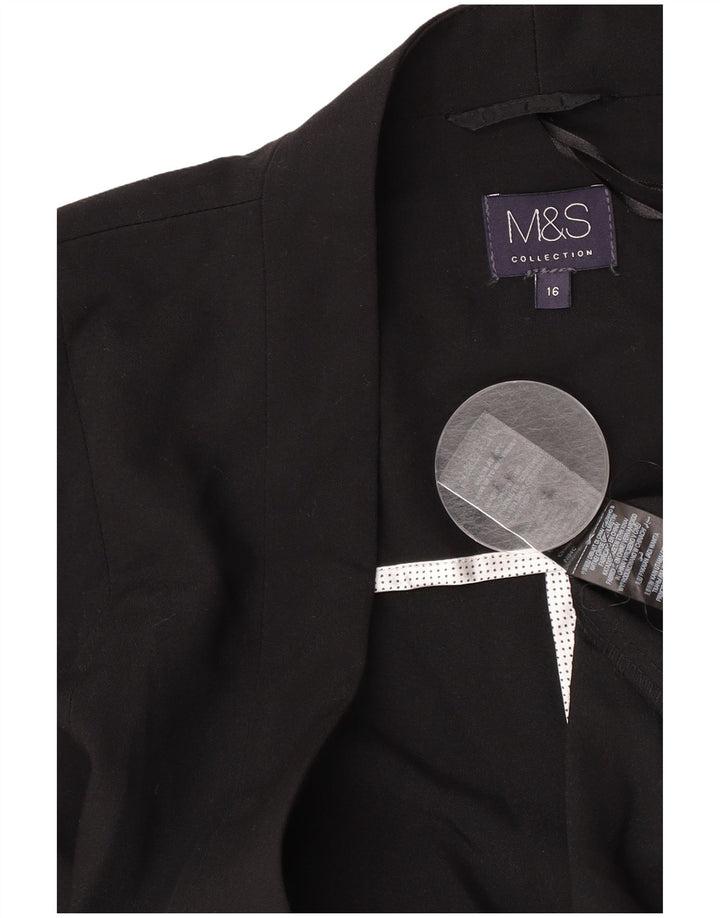 Marks & Spencer Chaqueta tipo blazer abierta para mujer UK 46 Grande Poliéster negro