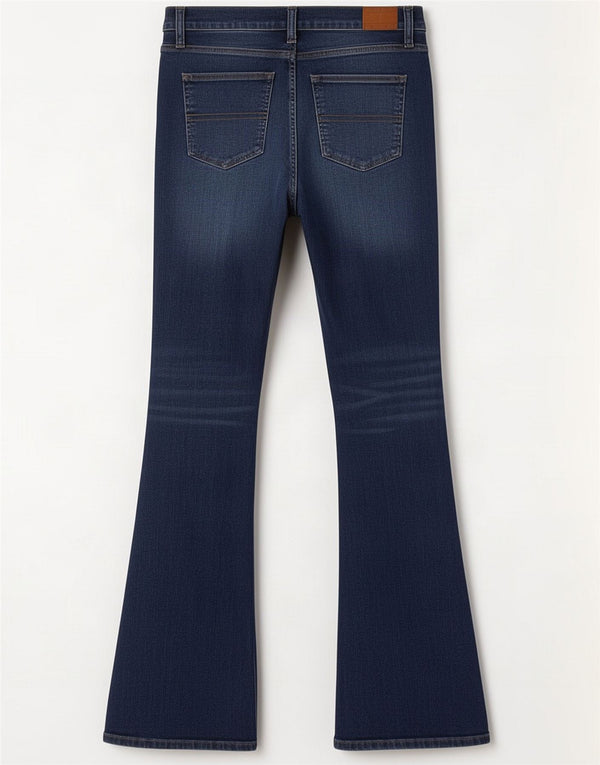 Jeans acampanados de talle alto Sylvia de Tommy Hilfiger para mujer W28 L30 Algodón azul