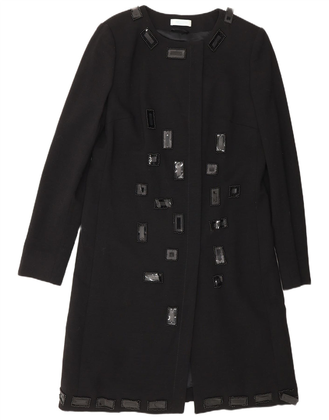 Emilio Pucci Chaqueta Blazer Larga para Mujer UK 44 Mediana Lana Virgen Negra