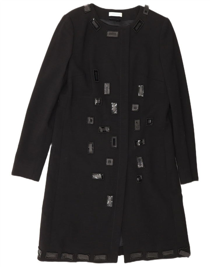 Emilio Pucci Chaqueta Blazer Larga para Mujer UK 44 Mediana Lana Virgen Negra