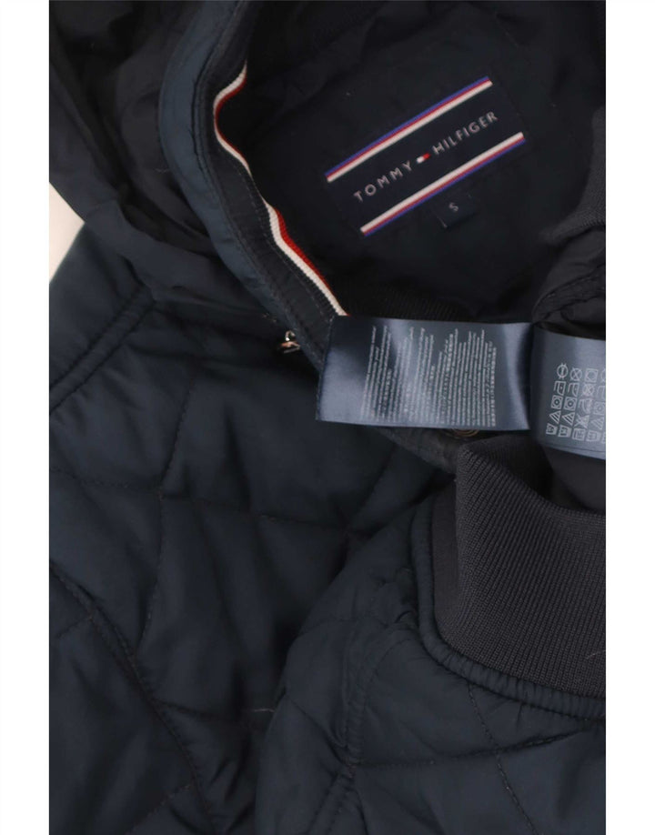Tommy Hilfiger Chaqueta acolchada con capucha para hombre UK 36 Small Azul marino Poliéster