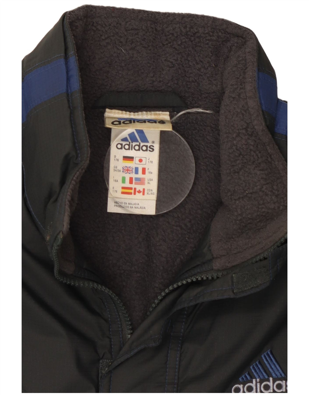 Adidas Chaqueta cortavientos para niño 15-16 años Negro Colorblock Poliéster