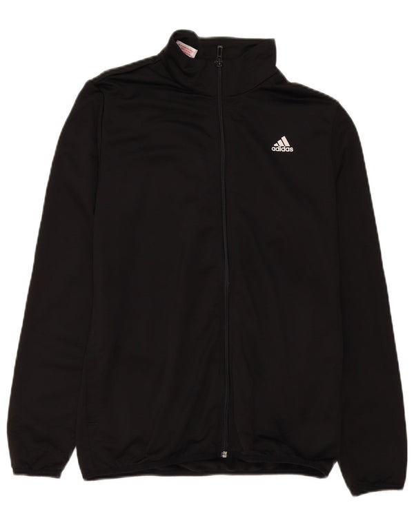 Adidas Boys Graphic Chándal Top Chaqueta 13-14 Años Negro Poliéster