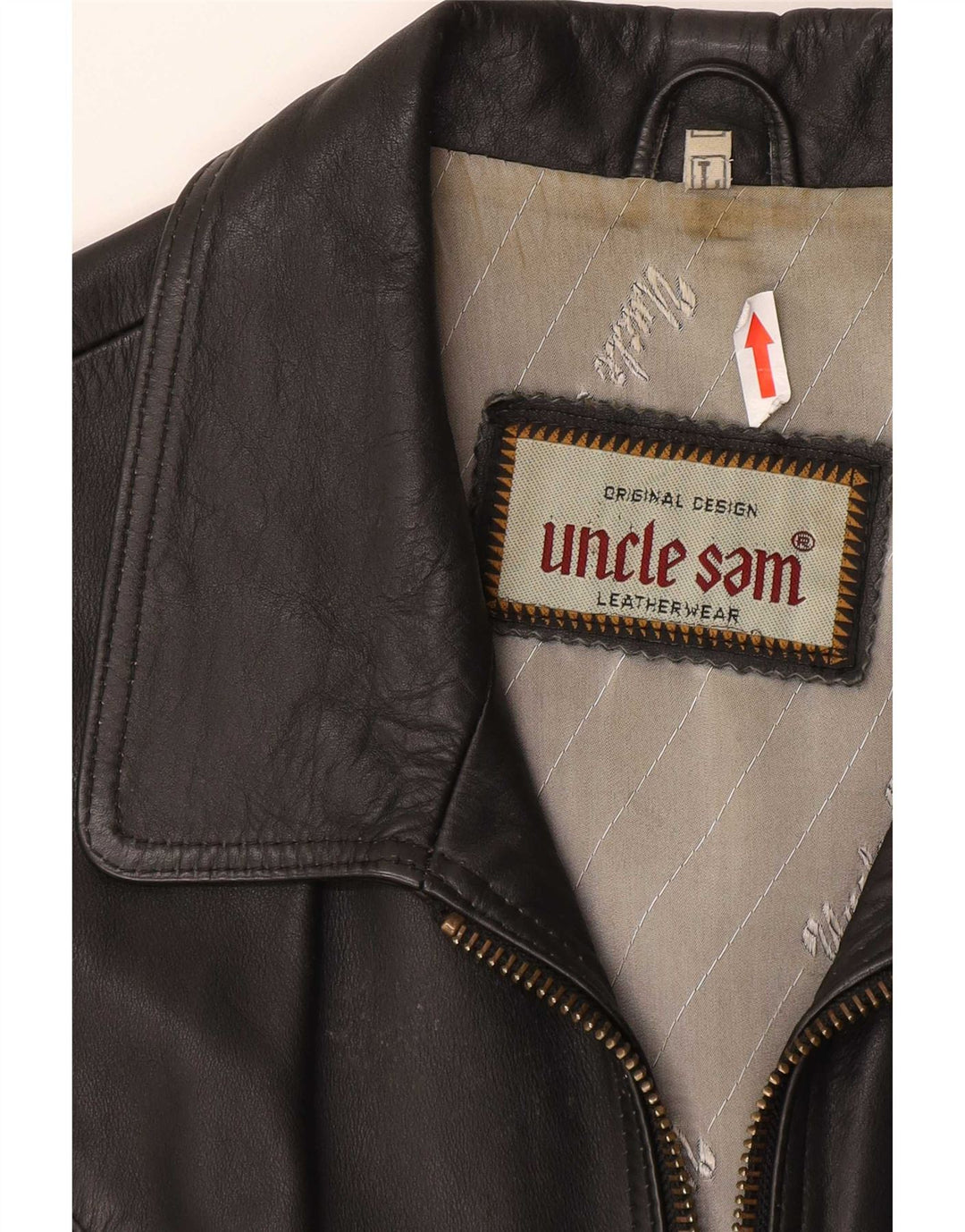 Chaleco de cuero para hombre Tío Sam Cuero negro grande