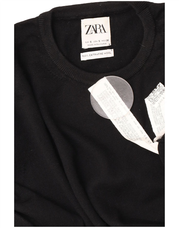 Zara Hombre Jersey Cuello Redondo Jersey Small Lana Negra