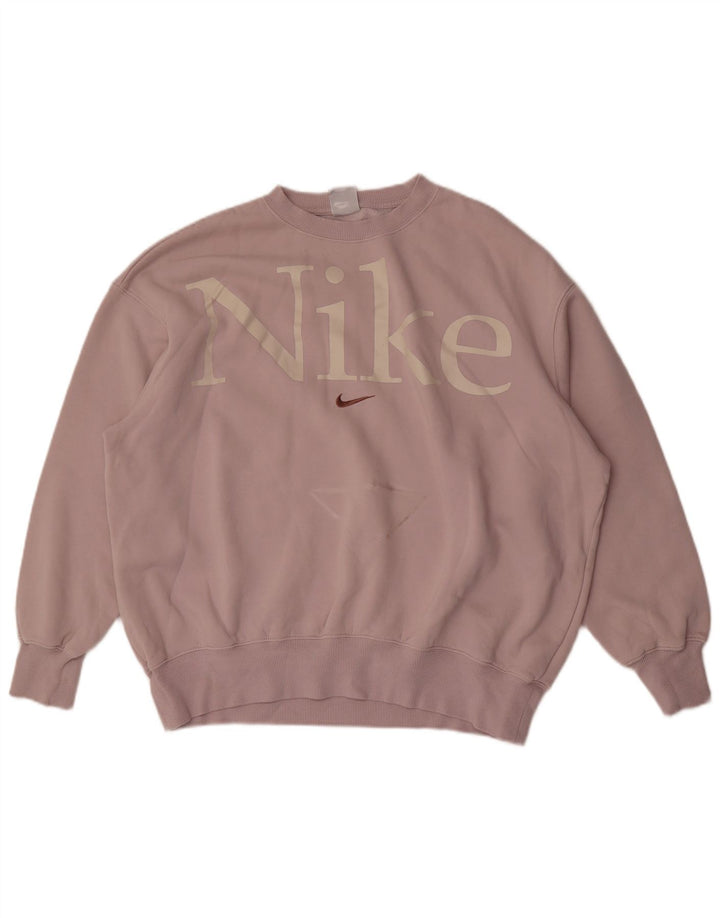 Nike - Sudadera extragrande con gráfico para mujer, talla 40, algodón morado mediano