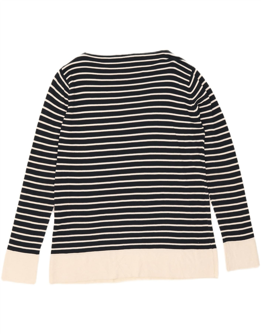 Max Mara Mujer Top Manga Larga UK 46 Grande Azul Marino Rayas